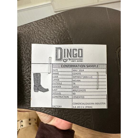 Dingo Women's Bronco Suede Leather Boot Harness Natural Cream Sz 11 New w/ Flaws - Picture 15 of 16